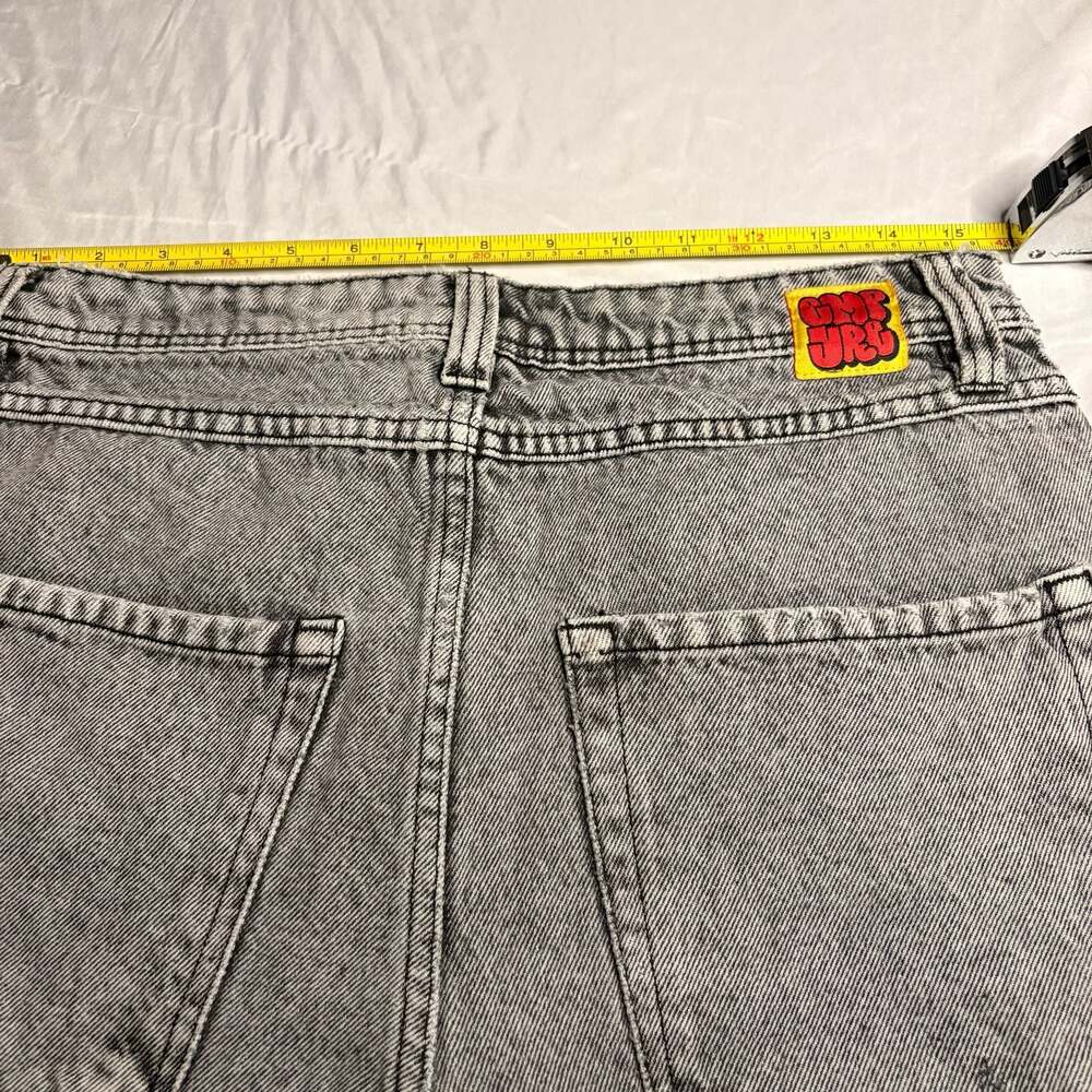 Empyre Loose Fit Grey Acid Wash Denim Jeans Shorts - Picture 13 of 13